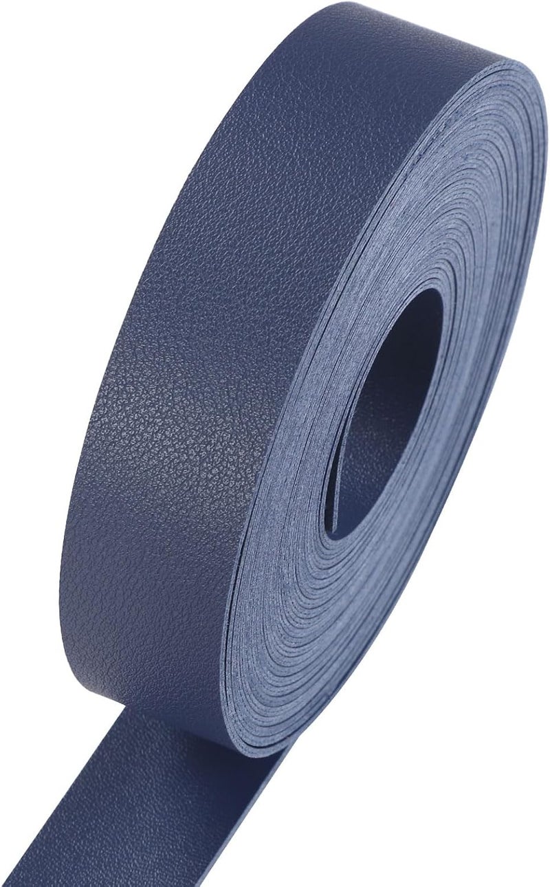 CDY Double Sided Leather Straps: 1 Inch Wide 200 Inches Long Leather Strip for DIY Craft Projects Very Suitable for Traction Ropes Bag Straps (Blue) - Image 2